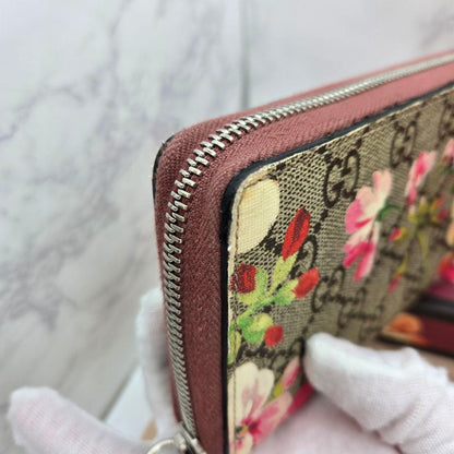 Gucci Zip Around Wallet Blooms Flower Pink — view 7