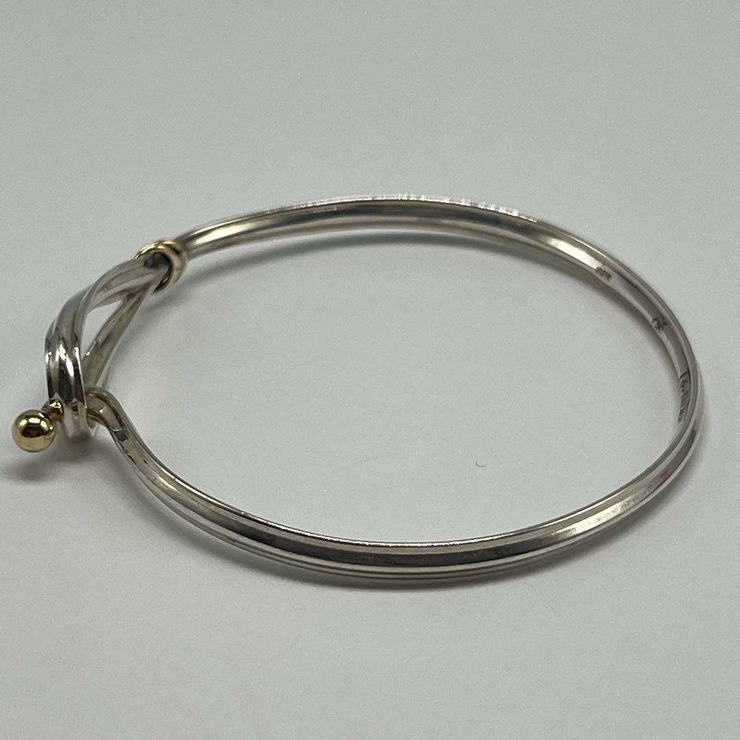 Tiffany & Co Hook and Eye Bangle Silver YG Vintage Bracelet — view 3