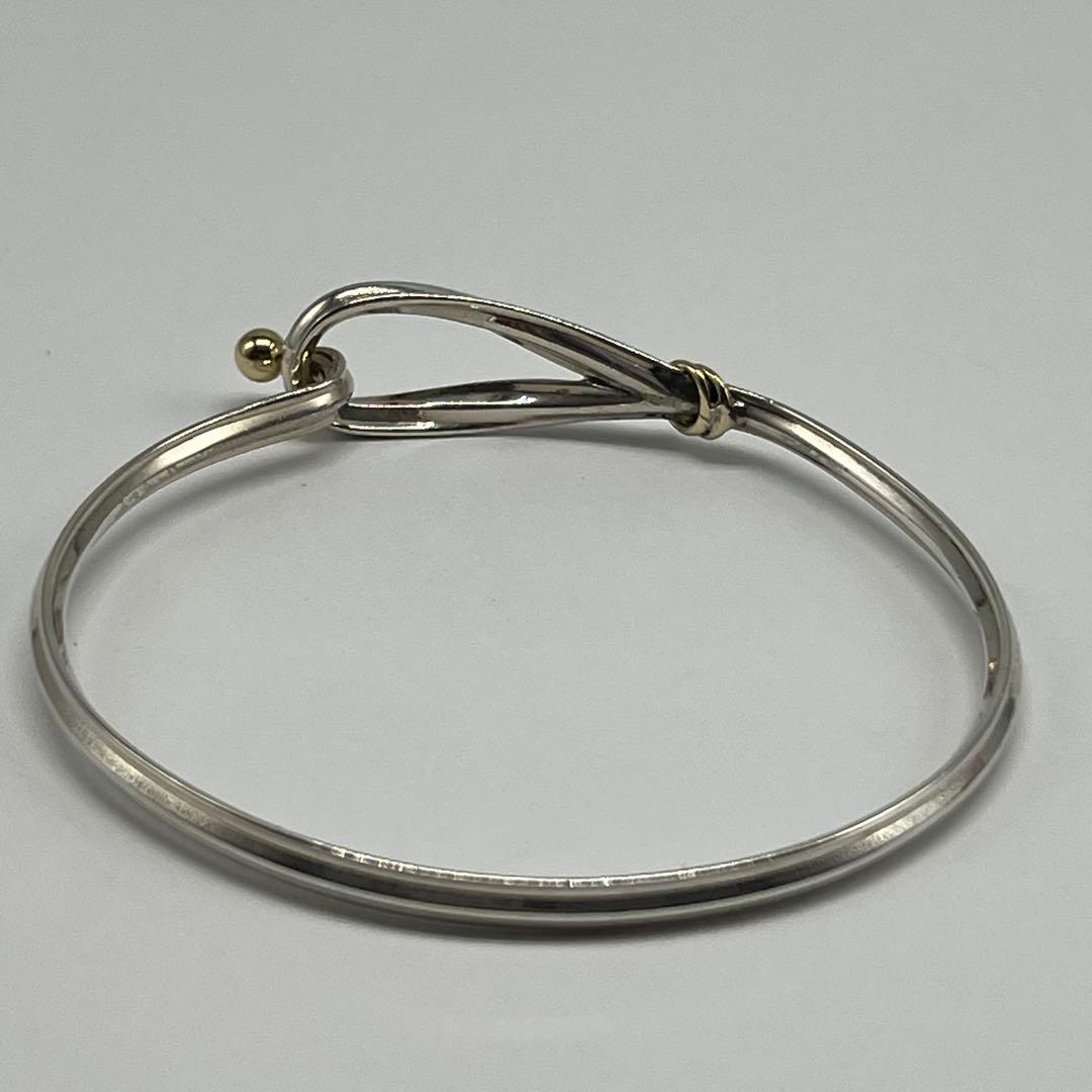 Tiffany & Co Hook and Eye Bangle Silver YG Vintage Bracelet — view 4