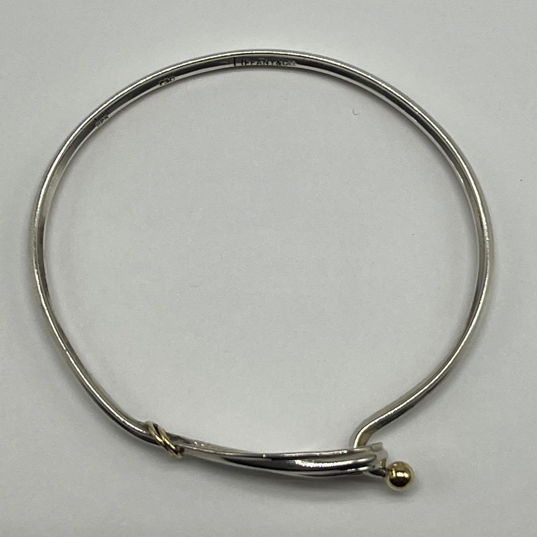 Tiffany & Co Hook and Eye Bangle Silver YG Vintage Bracelet — view 6