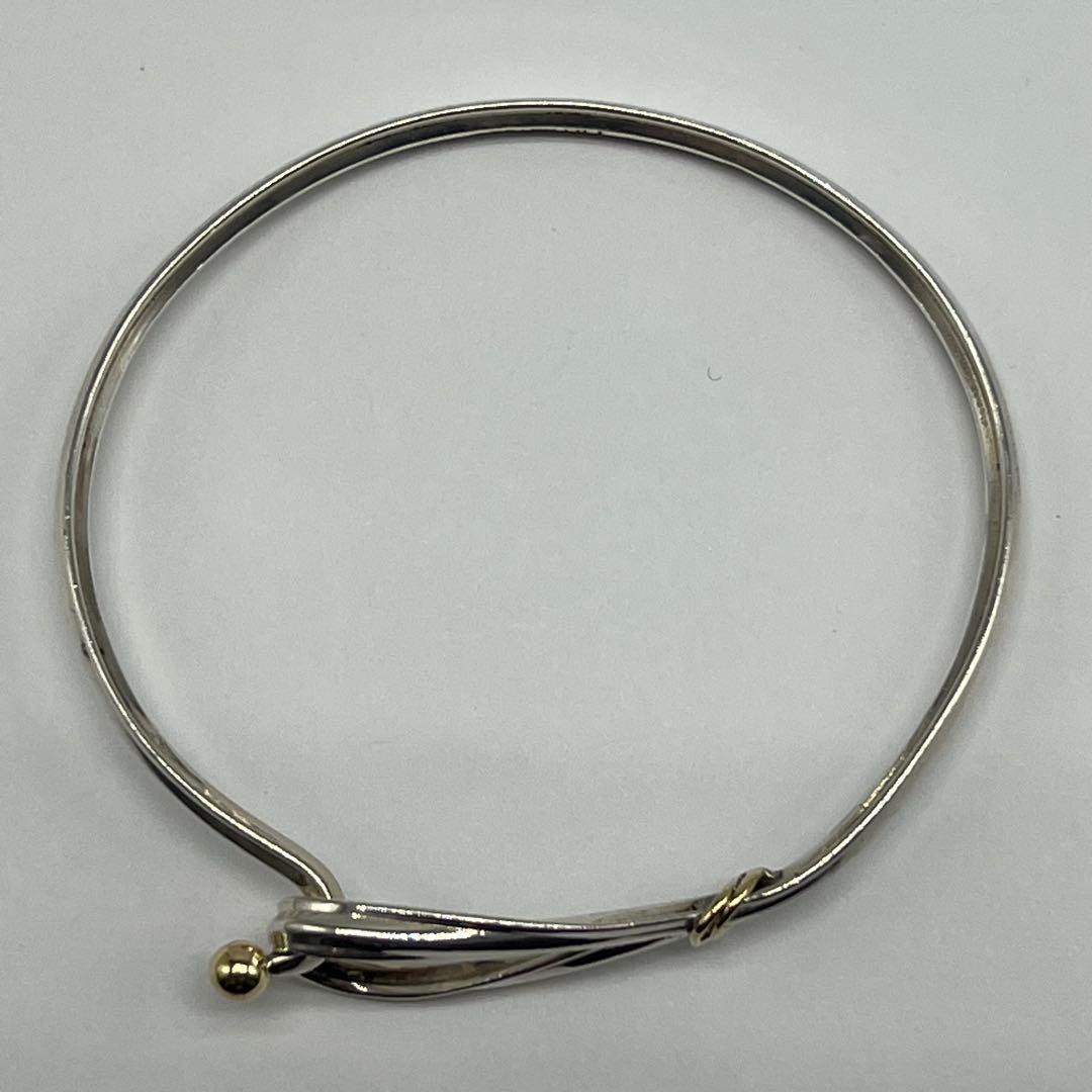 Tiffany & Co Hook and Eye Bangle Silver YG Vintage Bracelet — view 7