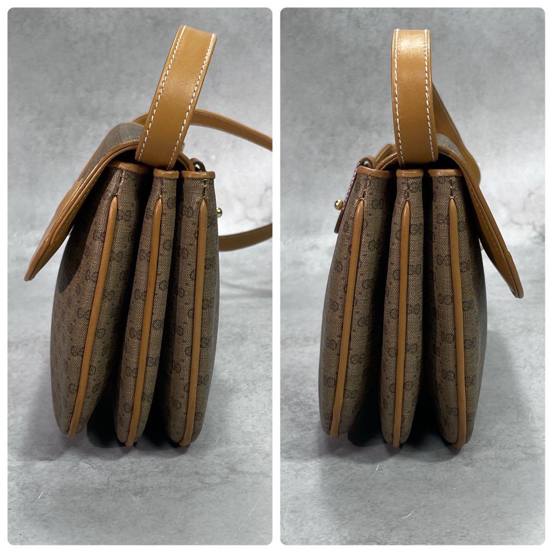 Gucci GG Shoulder Bag Brown Beige Logo Leather — view 7