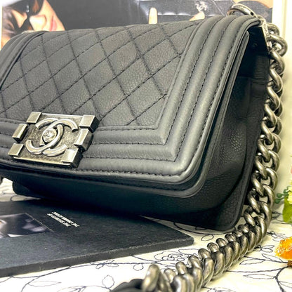 Chanel Quilted Boy Shoulder Bag Black — view 5