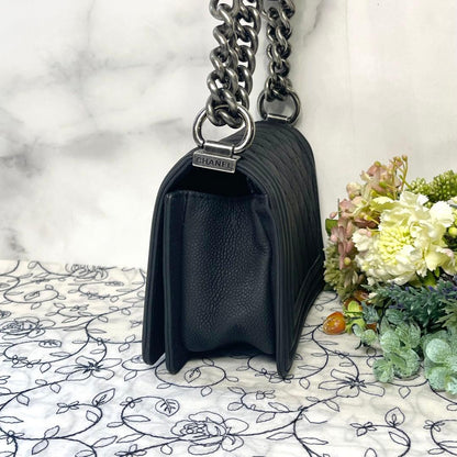 Chanel Quilted Boy Shoulder Bag Black — view 6