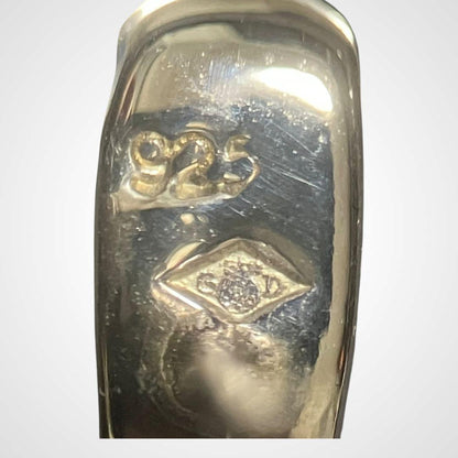 Chanel Silver Oval Tag Drop Earrings K_078