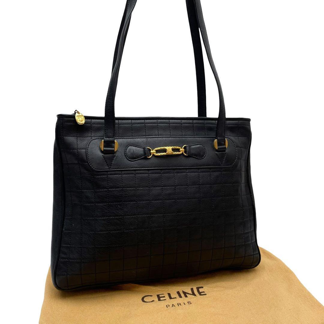 Celine Triomphe Quilted Leather Shoulder Tote
