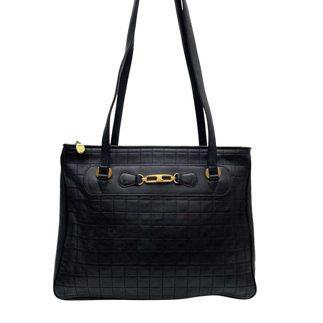 Celine Triomphe Quilted Leather Shoulder Tote — view 2