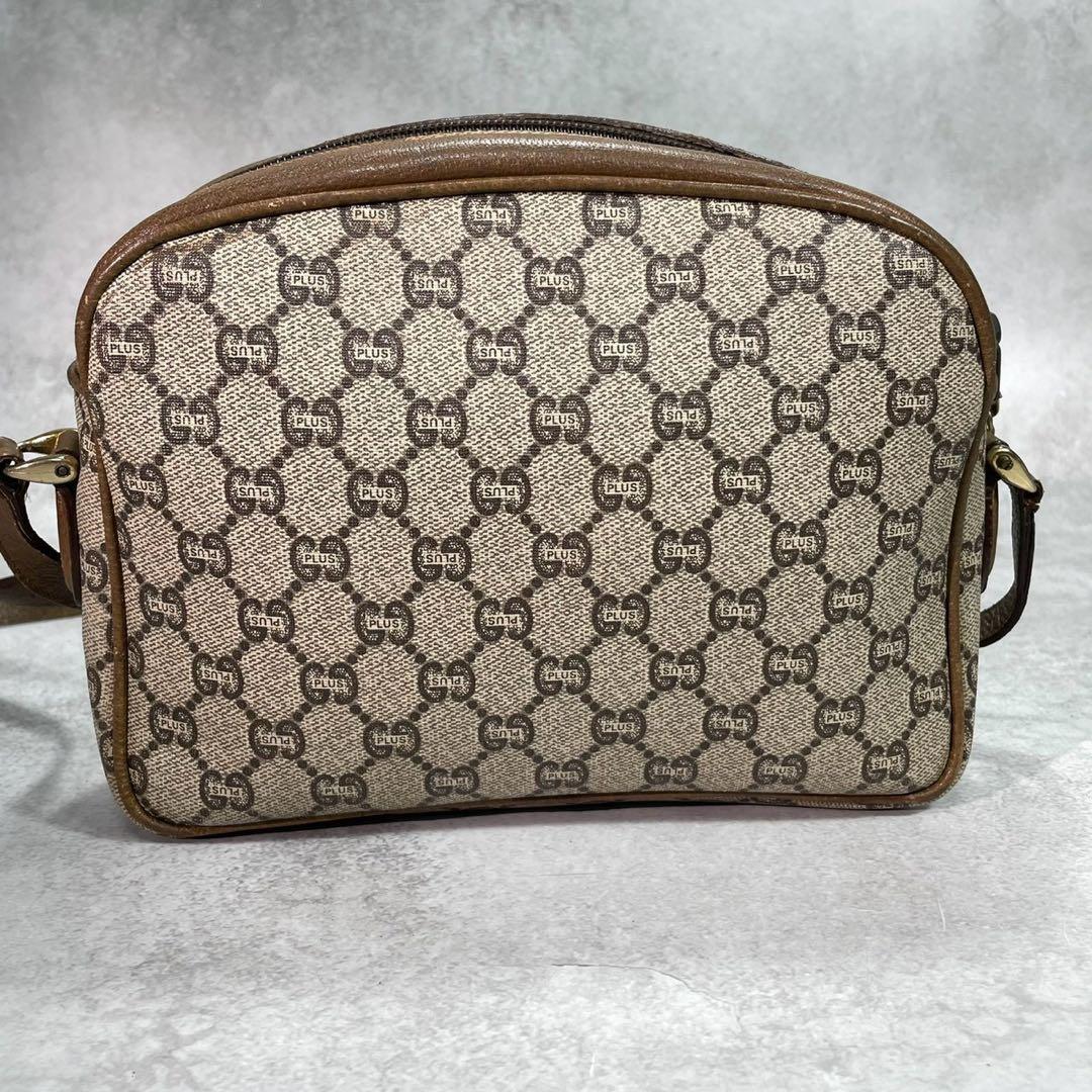 Gucci GG Shoulder Bag Brown Beige Logo Leather — view 3