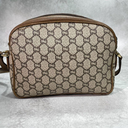 Gucci GG Shoulder Bag Brown Beige Logo Leather — view 3