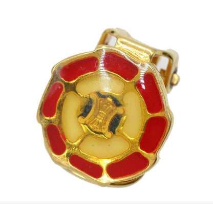 Celine Macadam Tricolor Earrings Brooch Set