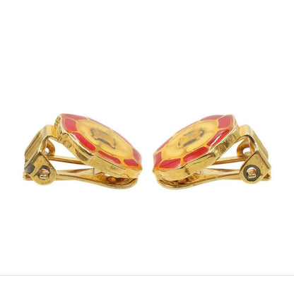 Celine Macadam Tricolor Earrings Brooch Set