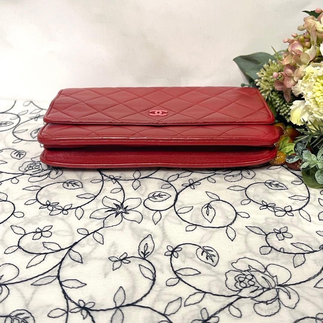 Chanel Chain Wallet Pink Coco Quilted — view 8