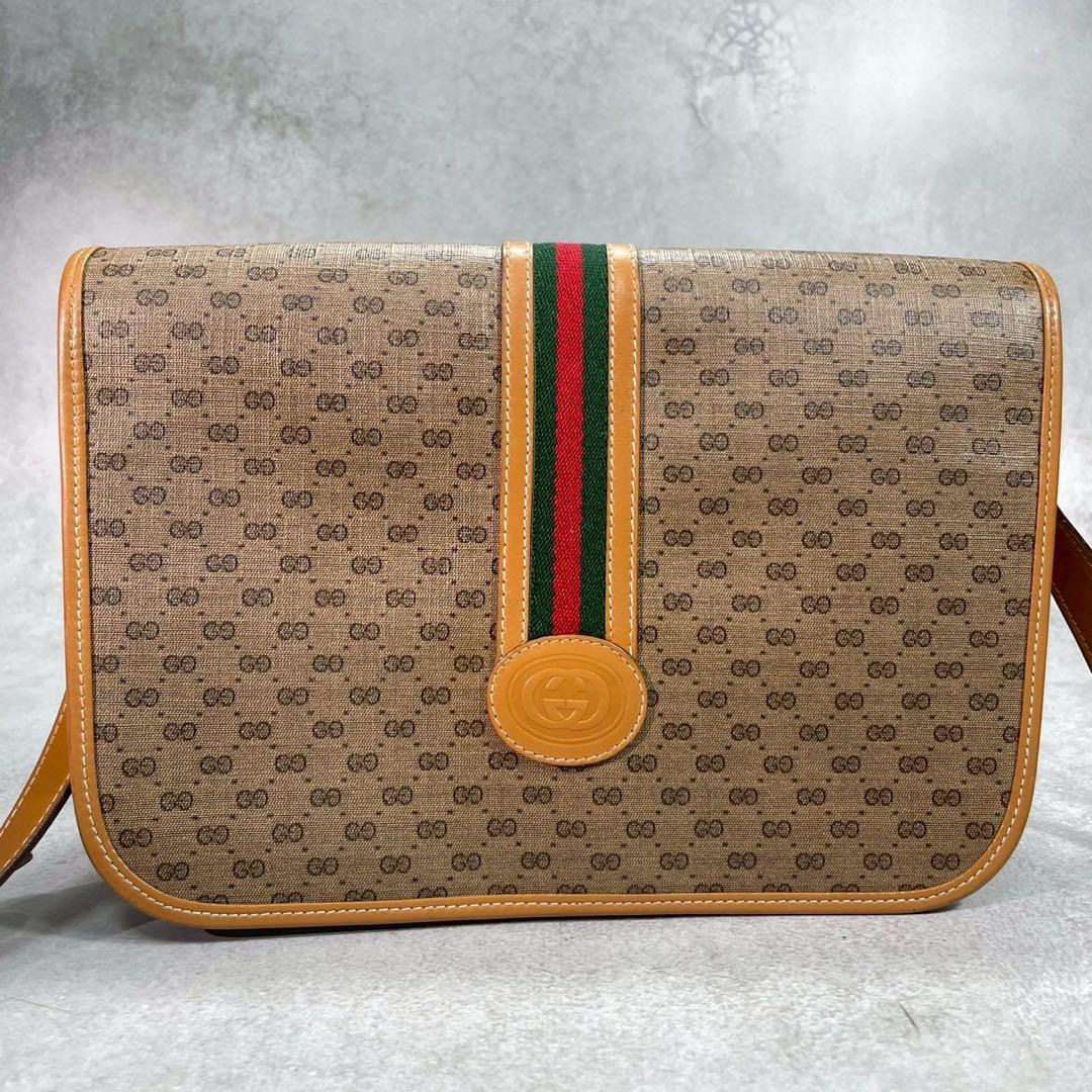 Gucci GG Sherry Line Shoulder Bag Brown Leather — view 2