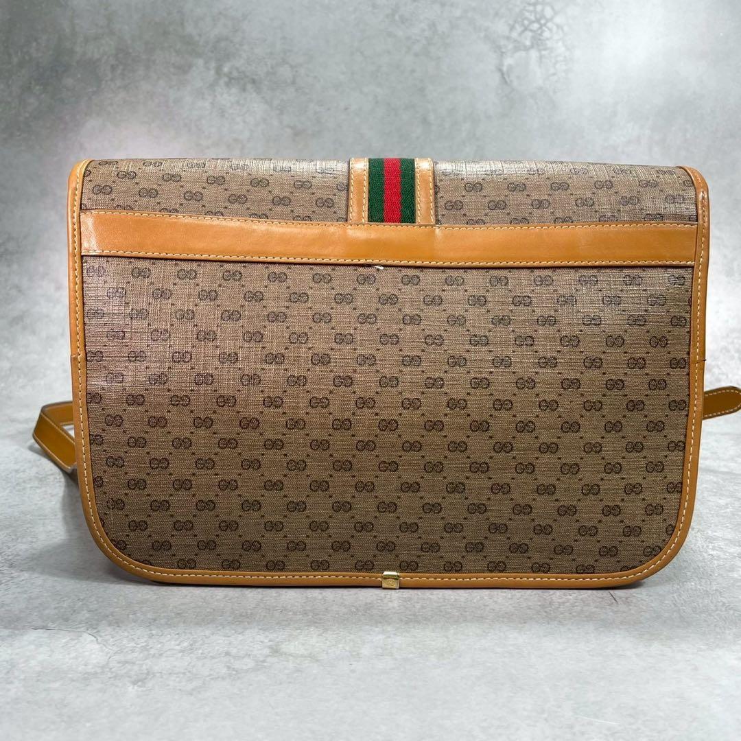 Gucci GG Sherry Line Shoulder Bag Brown Leather — view 3