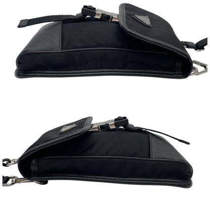 Prada Saffiano Triangle Plate Logo Phone Case