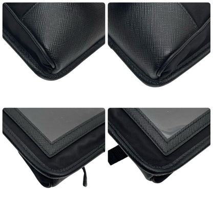 Prada Saffiano Triangle Plate Logo Phone Case