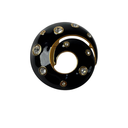 Dior Vintage Brooch Black Spiral — view 2