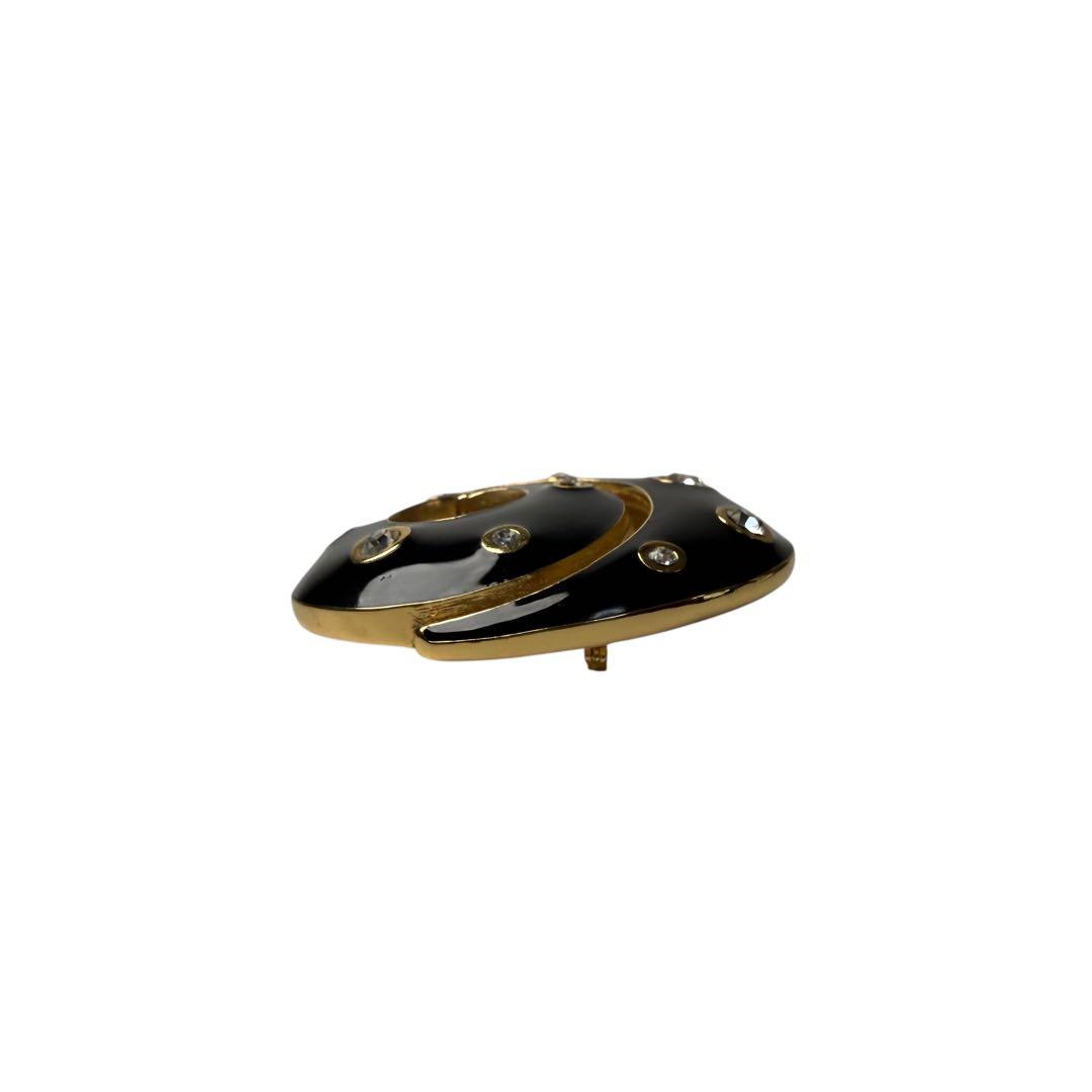 Dior Vintage Brooch Black Spiral — view 5