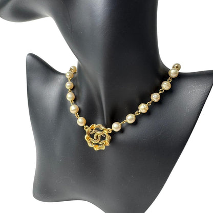 Chanel CC Logo Pearl Necklace — view 3