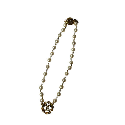 Chanel CC Logo Pearl Necklace — view 4