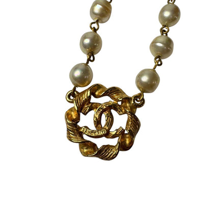 Chanel CC Logo Pearl Necklace — view 5
