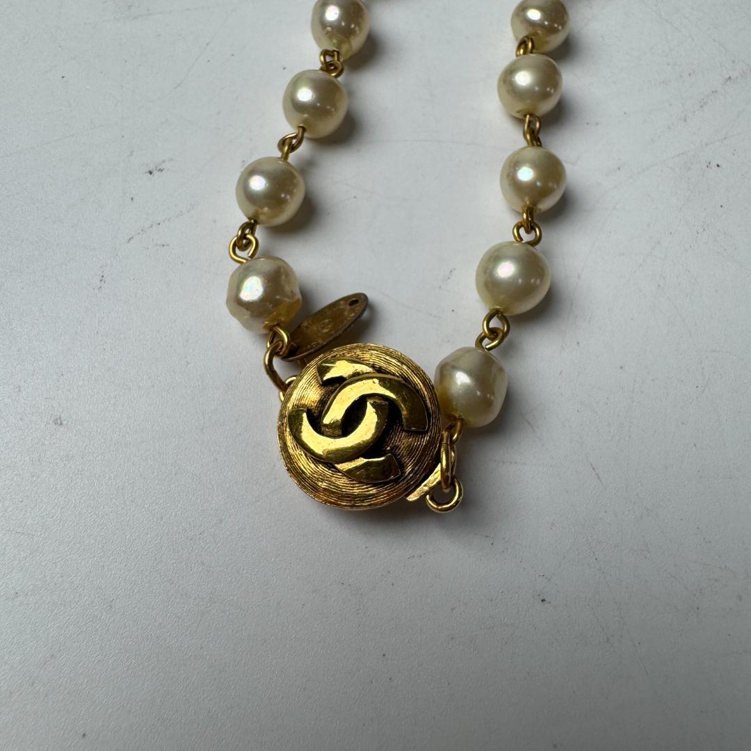 Chanel CC Logo Pearl Necklace — view 6