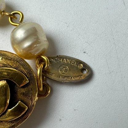 Chanel CC Logo Pearl Necklace — view 8