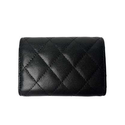 Chanel CC Logo Caviar Leather Trifold Wallet — view 3