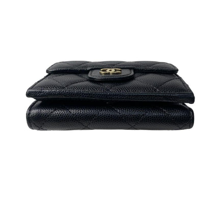 Chanel CC Logo Caviar Leather Trifold Wallet — view 6