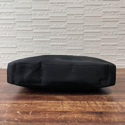 Prada Nylon Triangle Plate Logo Shoulder Bag Black — view 5