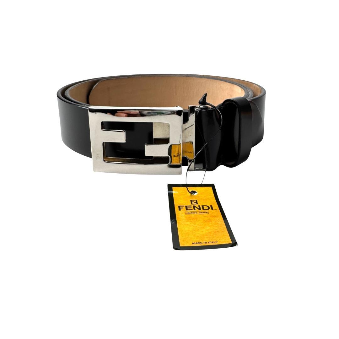 Fendi Belts Black Silver