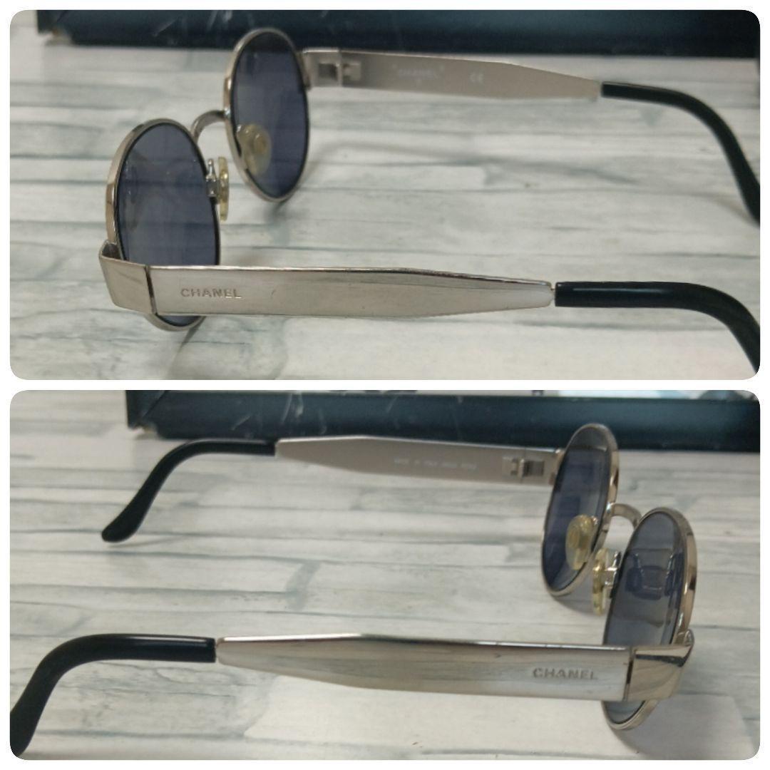 Chanel Sunglasses Silver Black Round Eyewear — view 2