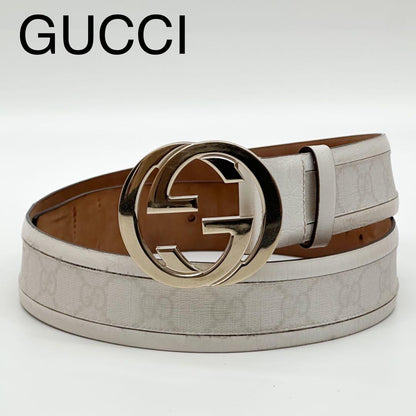 Gucci Interlocking GG Belt White