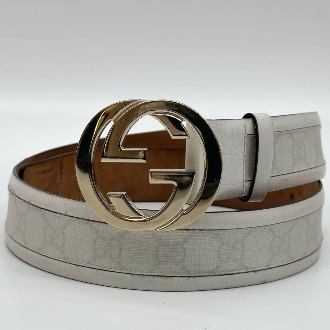 Gucci Interlocking GG Belt White — view 2