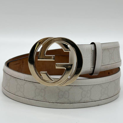 Gucci Interlocking GG Belt White — view 2