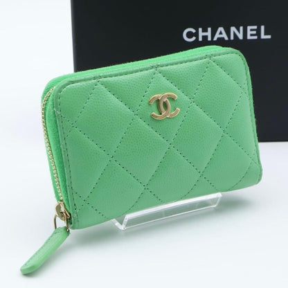 Chanel Classic Zip Coin Purse Green