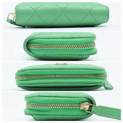 Chanel Classic Zip Coin Purse Green — view 9