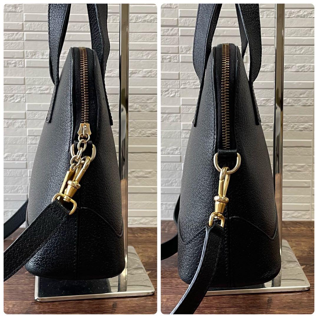 Celine Leather Shoulder Bag 2-Way Gold Black — view 3