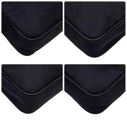 Prada Nylon Saffiano Shoulder Bag Triangleplate Logo Black — view 7