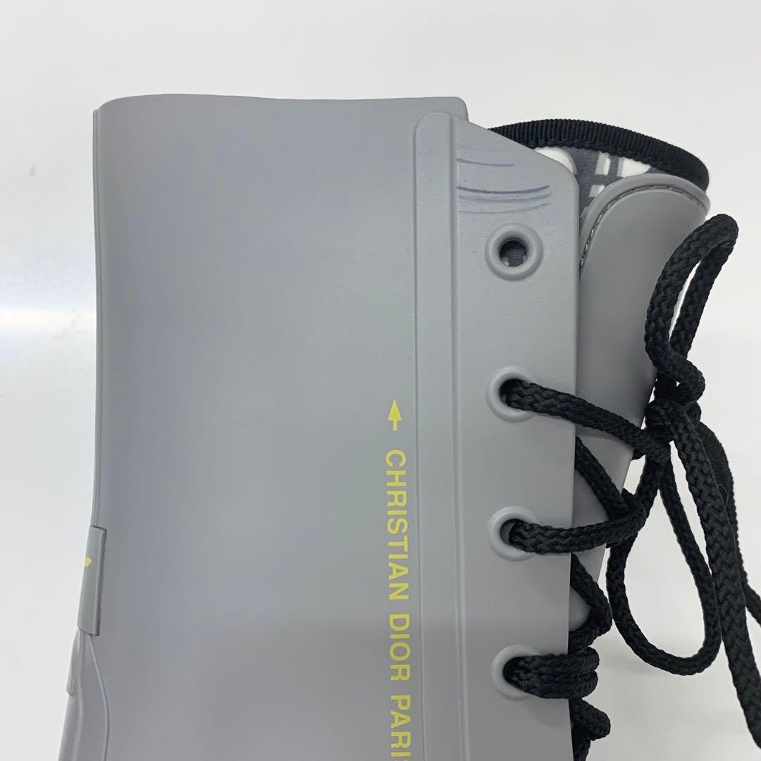 Dior Lava Oblique Crease Up Rain Boots Gray — view 8