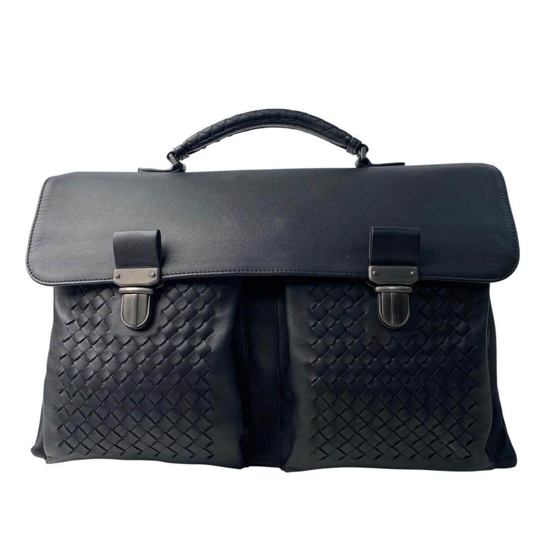 Bottega Veneta Business Briefcase Leather Black