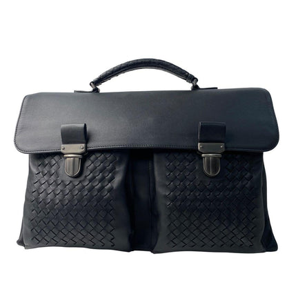 Bottega Veneta Business Briefcase Leather Black