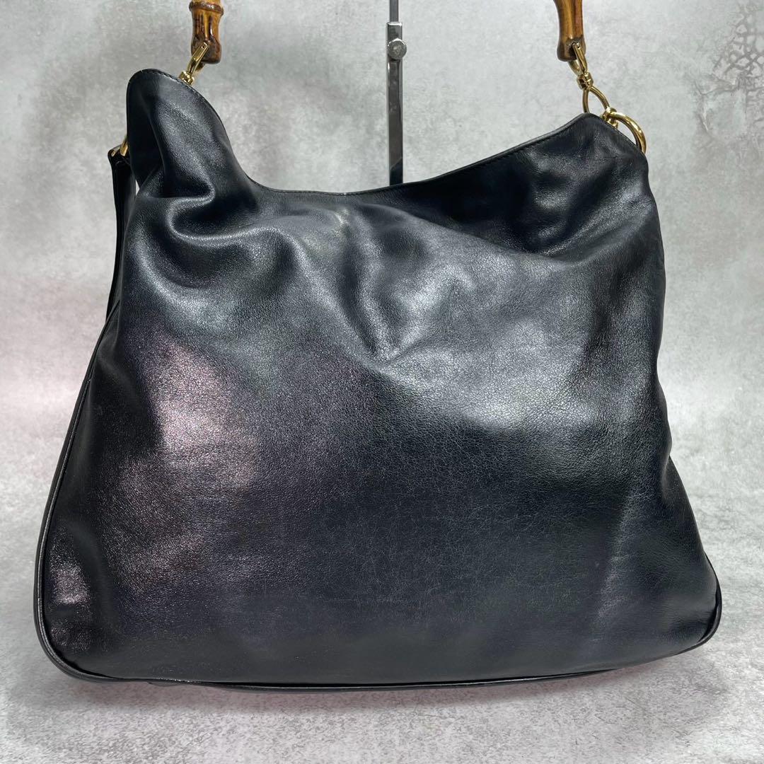 Gucci Shoulder Bag 2-Way Bamboo Black Leather — view 2