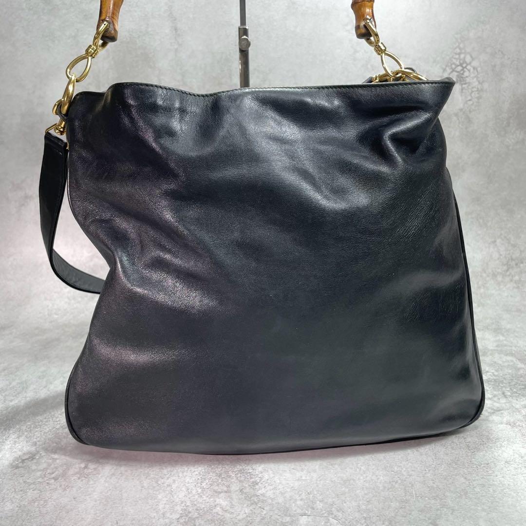 Gucci Shoulder Bag 2-Way Bamboo Black Leather — view 3
