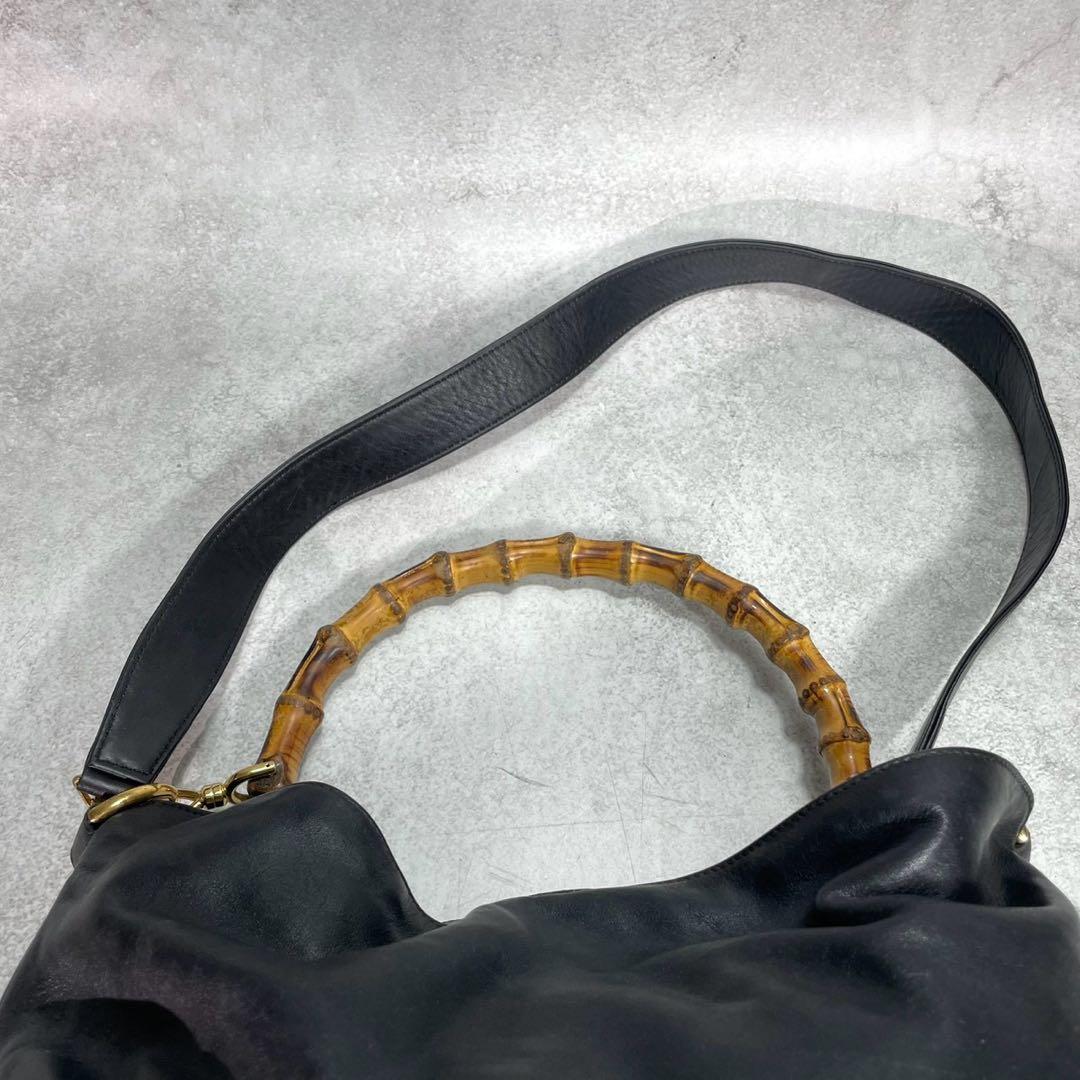 Gucci Shoulder Bag 2-Way Bamboo Black Leather — view 4