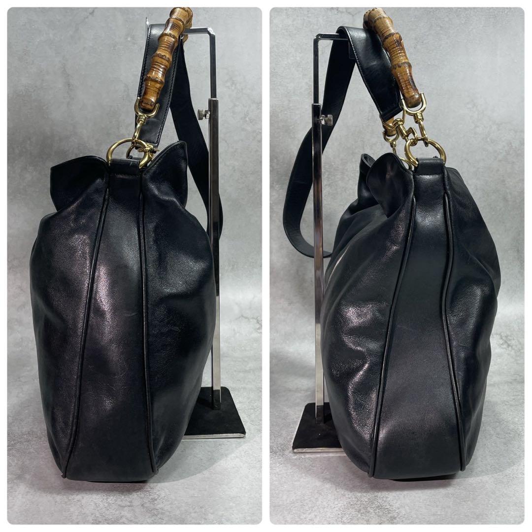 Gucci Shoulder Bag 2-Way Bamboo Black Leather — view 7