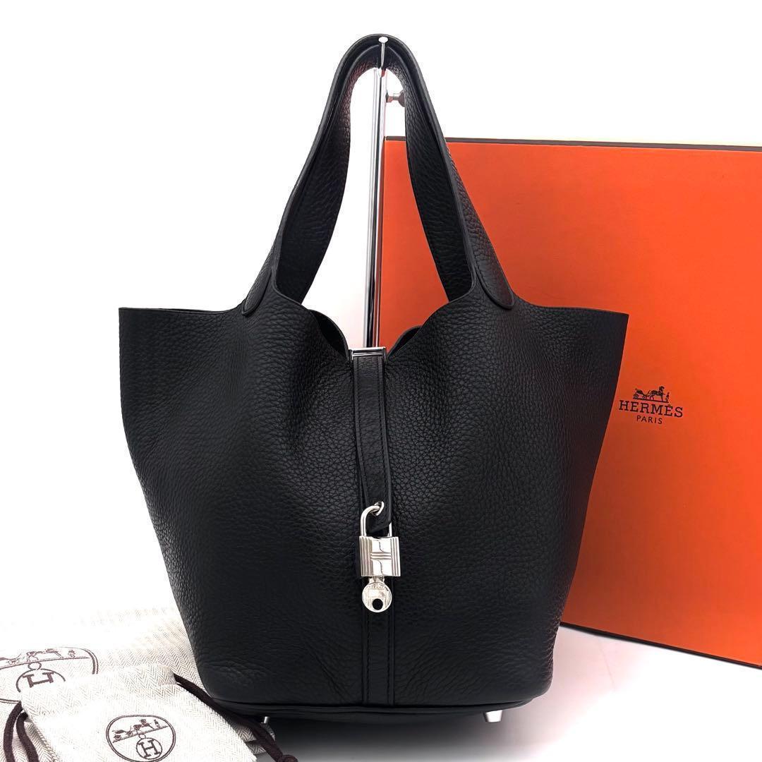Hermes Picotin Lock MM Taurillon Clemence Black Handbag