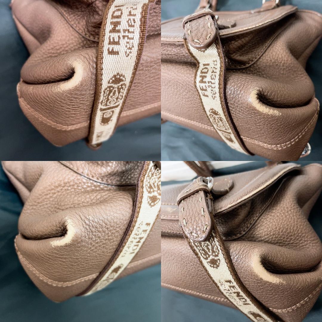 Fendi Selleria Romano Leather Handbag Brown — view 5