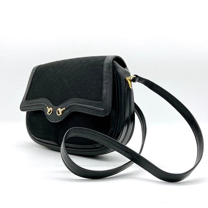 Gucci Shoulder Bag Micro GG Gold Hardware Canvas Black