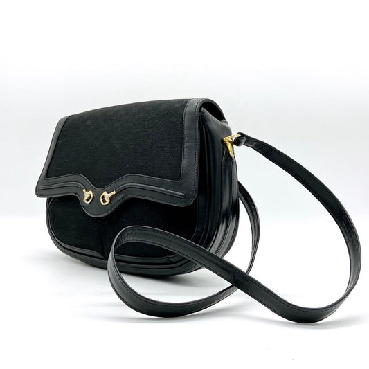 Gucci Shoulder Bag Micro GG Gold Hardware Canvas Black